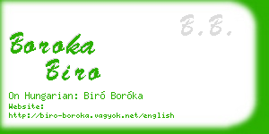 boroka biro business card