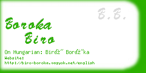 boroka biro business card